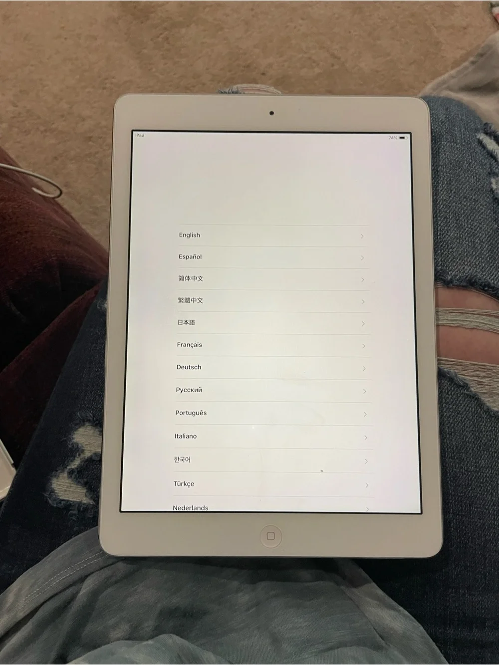 Apple iPad White Front Tablet with Home Button